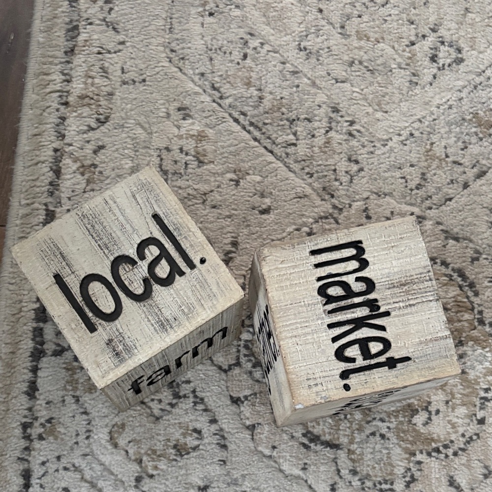 Hobby Lobby Cream and Black Wooden Blocks